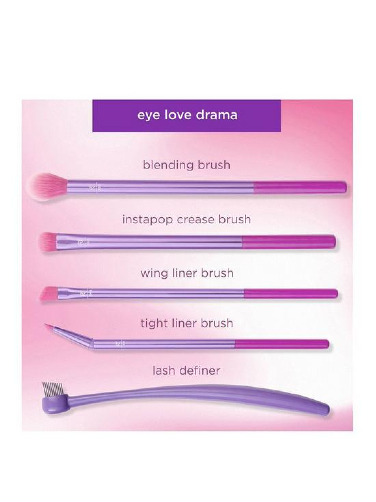 REAL TECHNIQUES Eye Love Drama Lot 5 Pieces set pensule machiaj